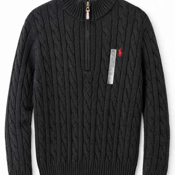 [BUNJANG] Polo Ralph Lauren Cable Knit Half-Zip Sweatshirt / 폴로 랄프로렌 케이블 니트 반집업