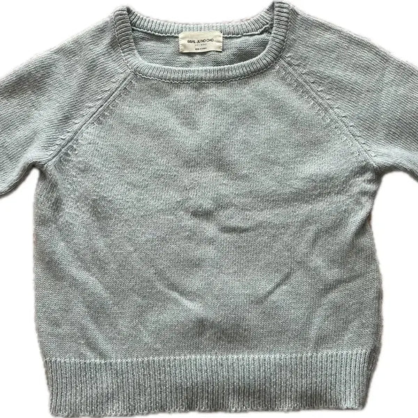 [BUNJANG] Light Blue Knit Short Sleeve Top / 니트 반팔 상의 하늘색