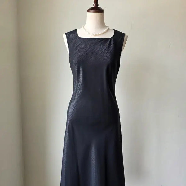 [BUNJANG] Black Square Neck Sleeveless Dress / 세일) 블랙 스퀘어넥 민소매 원피스
