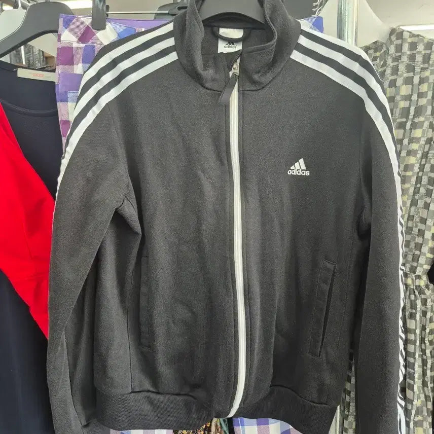 [BUNJANG] Adidas Black Three-Stripes Track Jacket Zip-Up / 아디다스(adidas) 의 블랙 삼선 트랙탑/져지 집업