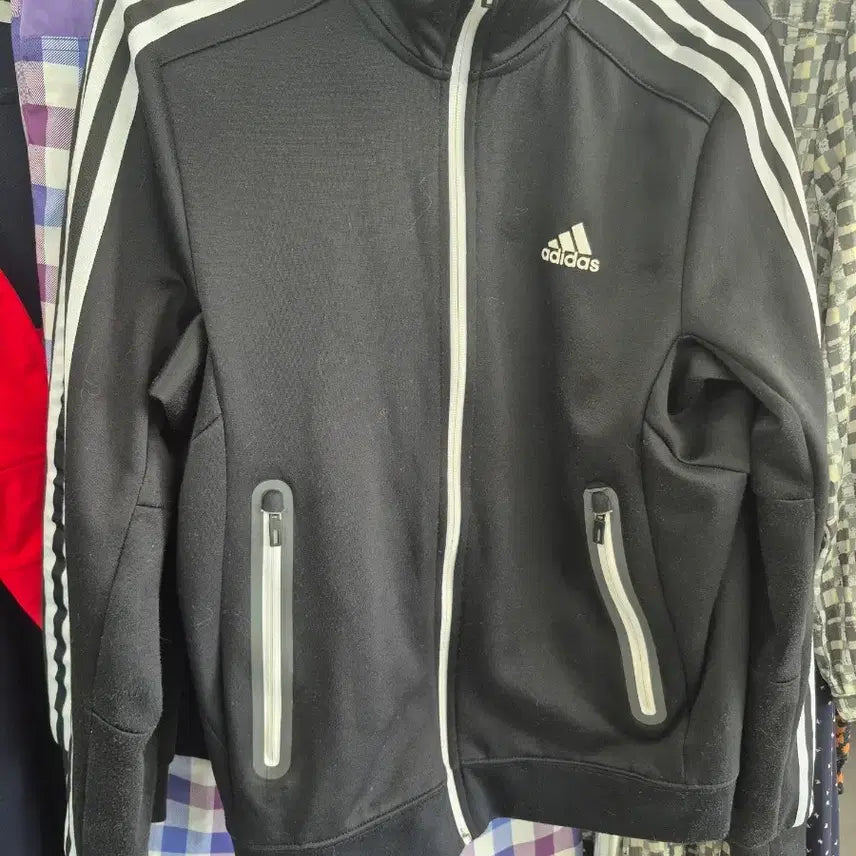 [BUNJANG] Adidas Black Three-Stripes Track Top/Zip-Up Jersey / 아디다스(adidas) 의 블랙 삼선 트랙탑/져지 집업