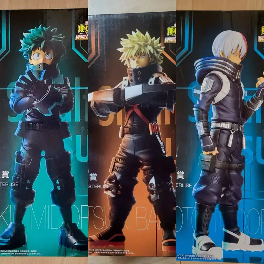 [BUNJANG] My Hero Academia World Heroes' Mission 3-Figure Set (Sealed) / 미개봉 택포50) 나히아 월드히어로즈미션 피규어 3종세트