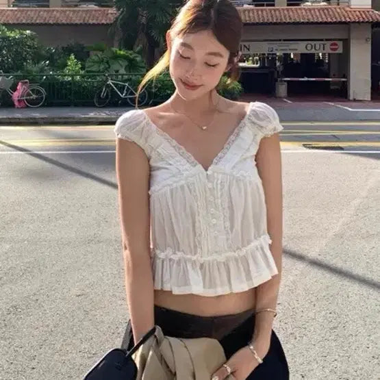 [BUNJANG] The Nouve Lace Blouse S / 더누베 레이스 블라우스 s