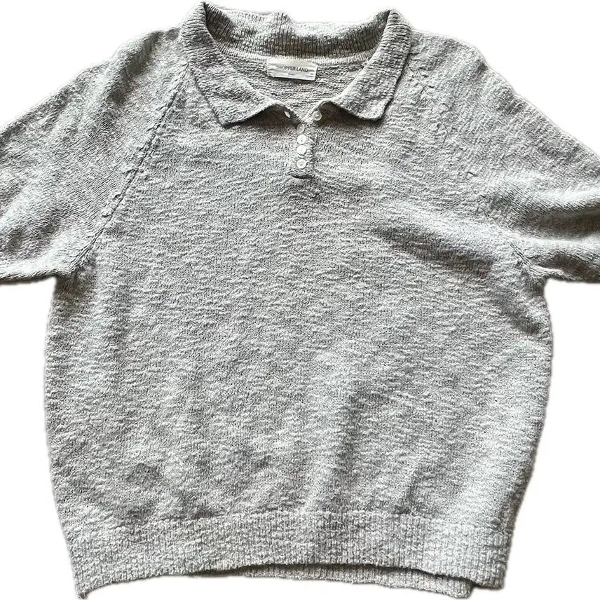 [BUNJANG] Short Sleeve Knit Gray / 반팔 니트  그레이