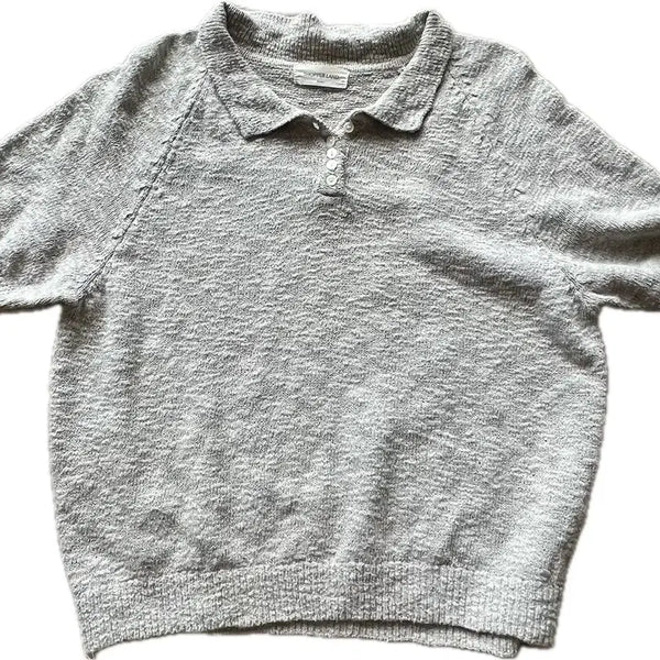 [BUNJANG] Short Sleeve Knit Gray / 반팔 니트  그레이