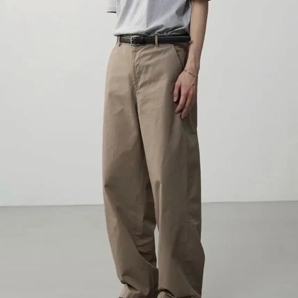 [BUNJANG] ASUVOL Essential Wide Chino Pants Washed Beige / 애습 에센셜 와이드 치노 팬츠 - 워시드 베이지m
