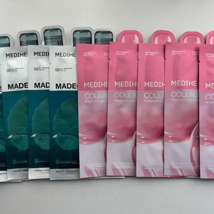[BUNJANG] Mediheal Madecassoside Cica Essence Mask & Collagen Mucin Essence Mask (Bundle Set) / 메디힐 마데카소사이드 시카 에센스 마스크 / 콜라겐 뮤신 에센스 마스크(반값택배 무료)