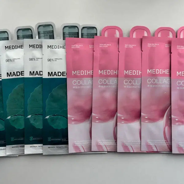 [BUNJANG] Mediheal Madecassoside Cica Essence Mask & Collagen Mucin Essence Mask (Bundle Set) / 메디힐 마데카소사이드 시카 에센스 마스크 / 콜라겐 뮤신 에센스 마스크(반값택배 무료)