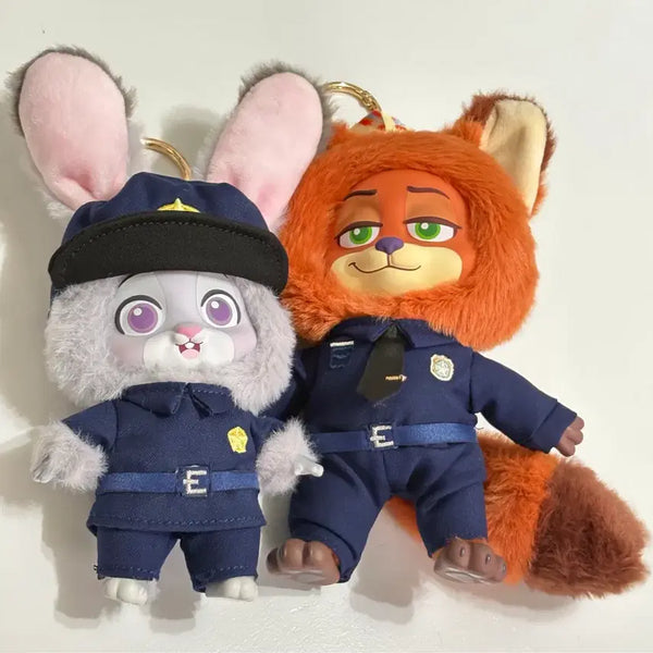 [BUNJANG] Zootopia Nick & Judy Police Plush Keychains Bundle / 주토피아 닉/주디 경찰 인형키링 라부부같은 얼굴 맨질맨질 일괄판매