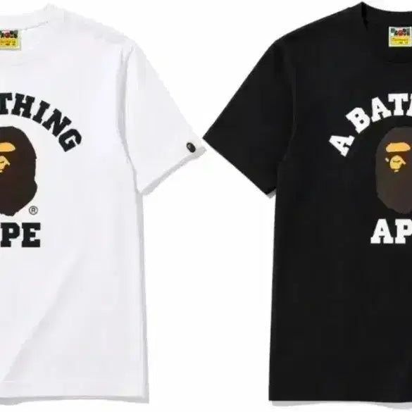 [BUNJANG] BAPE Short Sleeve T-Shirt White/Black / 베이프 반팔티 화이트/블랙