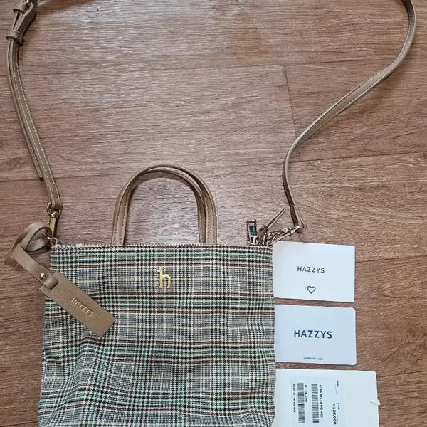 [BUNJANG] Hazzys Check Mini Tote Bag / 거의 새것) 헤지스 체크 미니 토트백