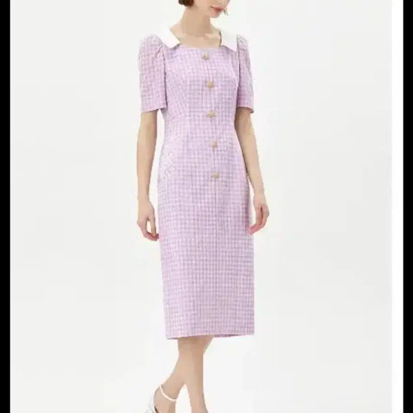 [BUNJANG] IT MICHAA Rue Square Neck Check Dress / 잇미샤 rue 스퀘어넥 체크 원피스