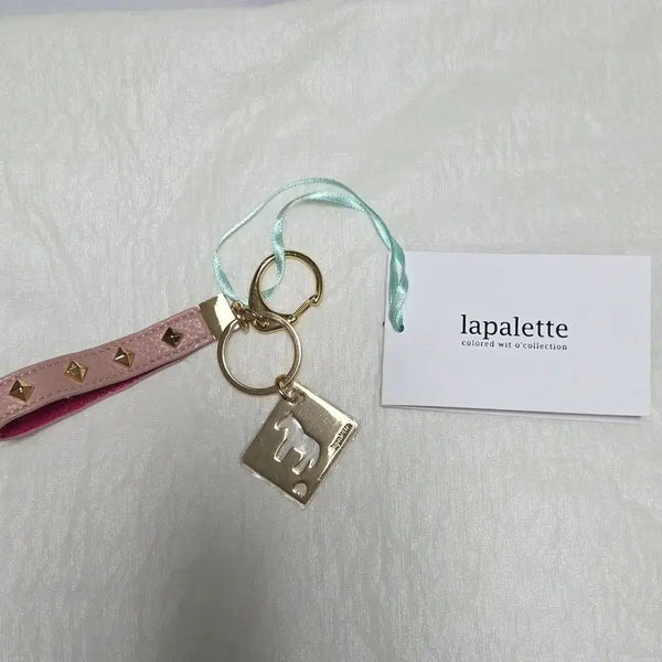 [BUNJANG] Lapalette Studded Logo Charm Keychain Holder / (새상품) 라빠레뜨 키링 참장식 키홀더