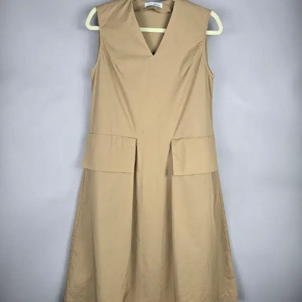 [BUNJANG] Bonisparks Women's Nylon Sleeveless Long Dress Beige / [무료배송]보니스팍스 F 여성 스판 바스락 나일론 민소매 롱 원피스 베이지
