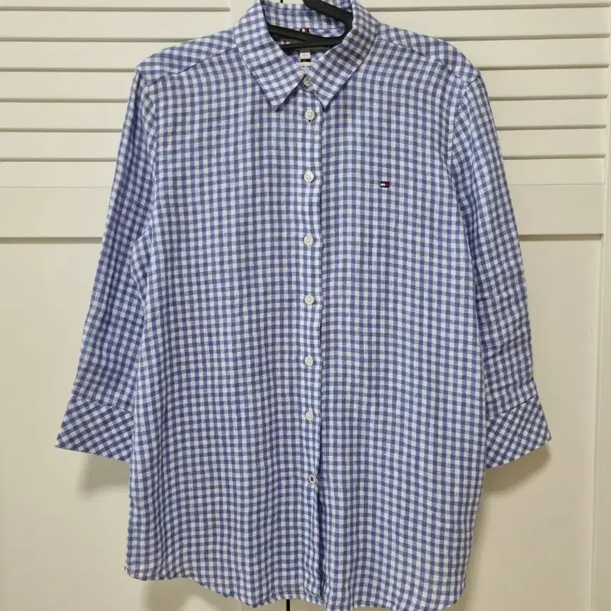[BUNJANG] Tommy Hilfiger Linen 100% 7/8 Sleeve Shirt - Size 34 / (새옷)타미힐피거 린넨100 7부소매셔츠.34사이즈