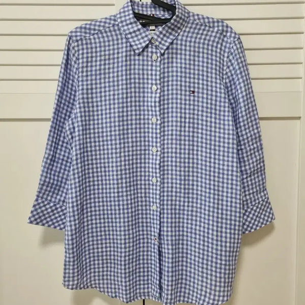 [BUNJANG] Tommy Hilfiger Linen 100% 7/8 Sleeve Shirt - Size 34 / (새옷)타미힐피거 린넨100 7부소매셔츠.34사이즈