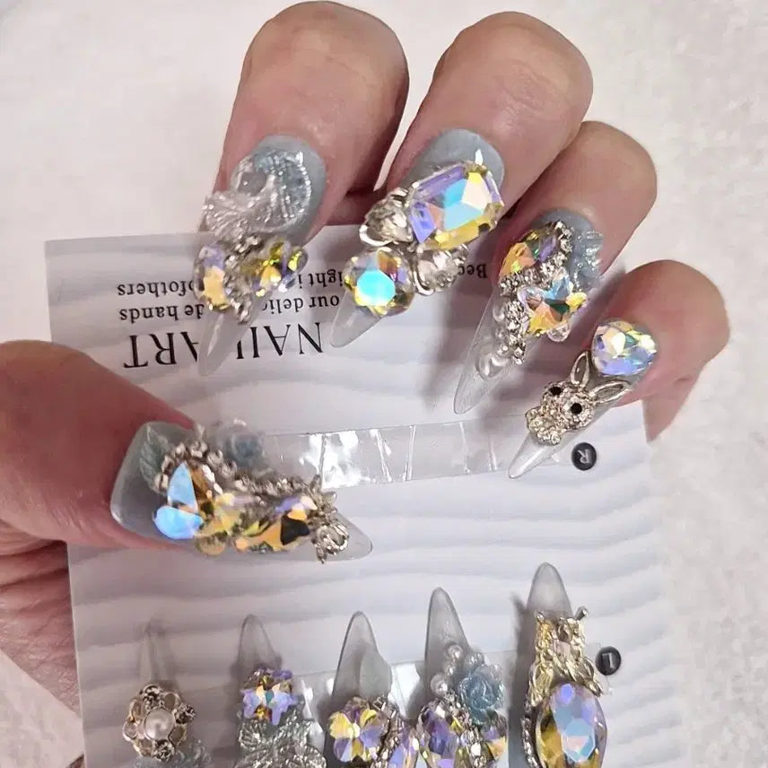 [BUNJANG] Full Set Nail Tips - 10 Piece Set / 풀파츠 네일팁 10세트