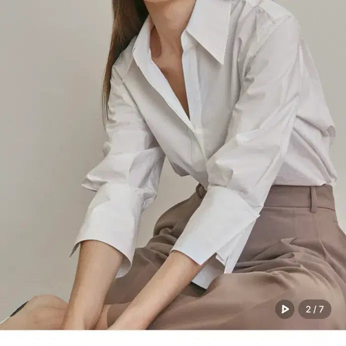 [BUNJANG] HASIE Layered Cuffs Shirt White Small / 하시에 (21차 리오더) 레이어드 커프스 셔츠 화이트 스몰
