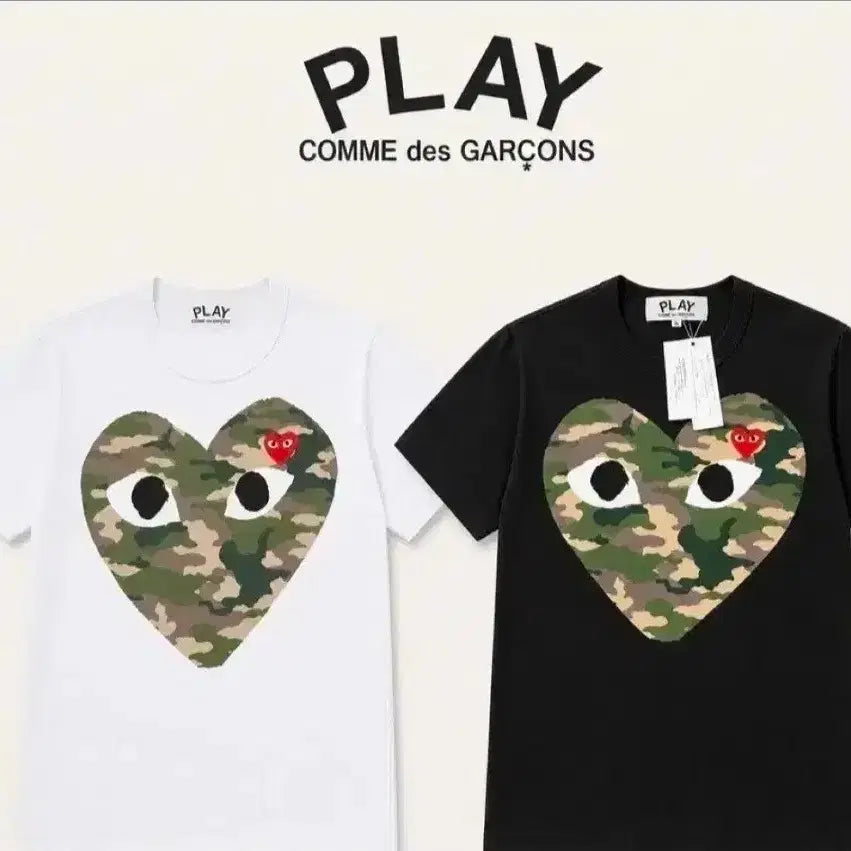 [BUNJANG] Comme des Garçons Play Camo Heart T-Shirt White/Black / 꼼데가르송 플레이 카모하트 반팔티 화이트/블랙