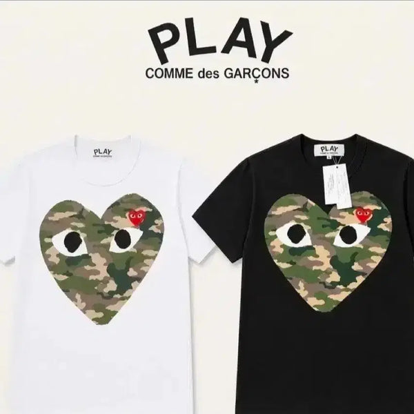[BUNJANG] Comme des Garçons Play Camo Heart T-Shirt White/Black / 꼼데가르송 플레이 카모하트 반팔티 화이트/블랙