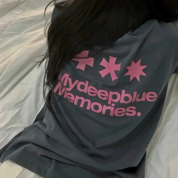 [BUNJANG] My Deep Blue Memories T-Shirt (New) / 마이딥블루메모리즈 반팔 (새상품)