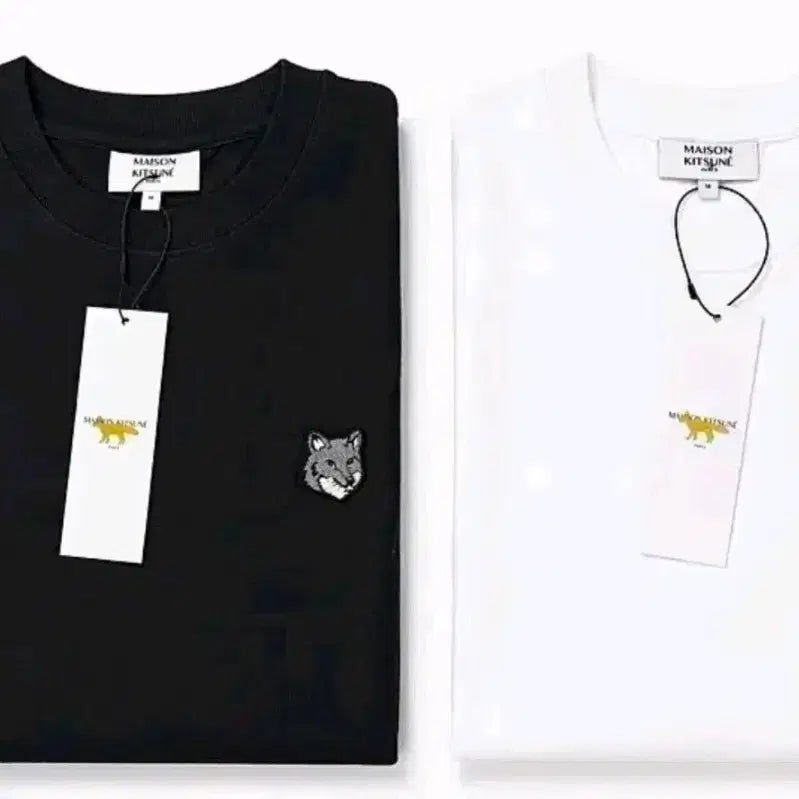 [BUNJANG] Maison Kitsuné Short-Sleeve T-Shirt (Black/White) / # 메종키츠네 반팔티 블랙/화이트