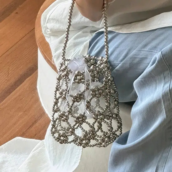 [BUNJANG] Silver Bead Bag / 실버비즈 가방