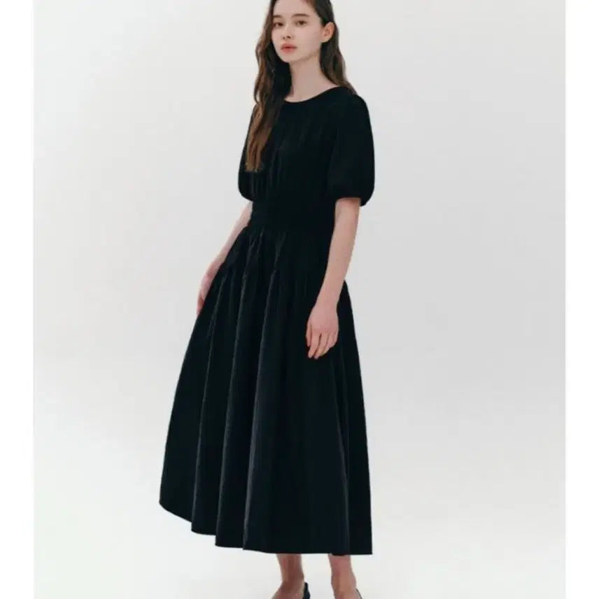 [BUNJANG] Puff Frill Long Dress / # 바스락 퍼프 프릴 롱원피스