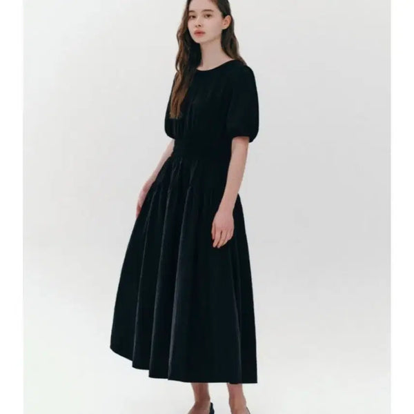 [BUNJANG] Puff Frill Long Dress / # 바스락 퍼프 프릴 롱원피스