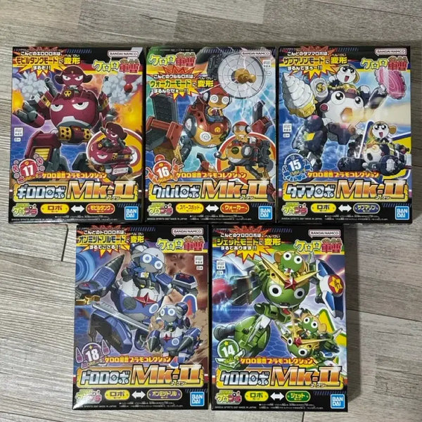 [BUNJANG] Keroro Robo Mk.2 Plastic Model Kit 5-Figure Set (No. 14-18) / (택포9.5)케로로 프라모델 케로로로보 마크2(mk2) 14-18번 5종 풀세트