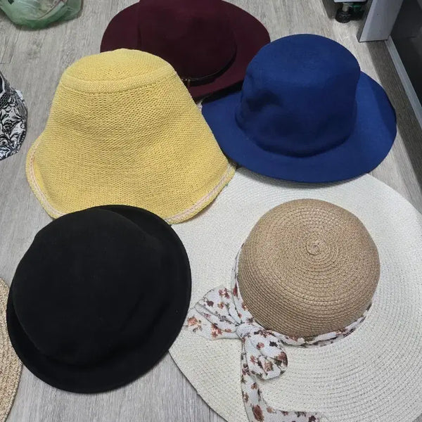 [BUNJANG] Set of 5 Baseball Caps (Black, Navy, Mustard, Burgundy, Beige) / 모자 5개 세트 (블랙/네이비/머스타드/버건디/베이지)