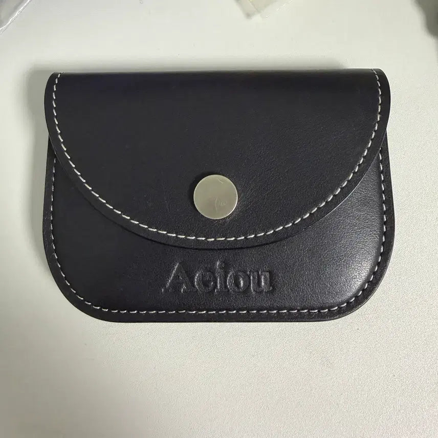 [BUNJANG] AEIOU Double Joy Leather Card Wallet / 아에이오우 aeiou 더블조이 가죽 카드지갑