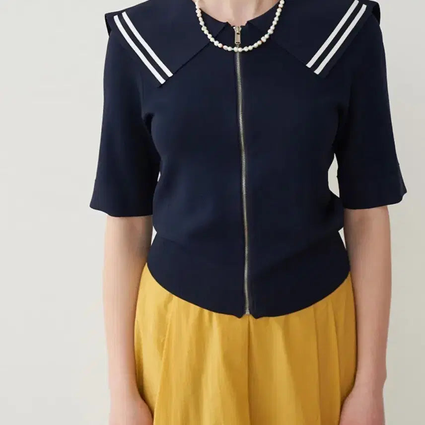 [BUNJANG] Olive des Olive Sailor Knit Zip-Up Cardigan / 올리브데올리브 세일러 니트 집업 가디건