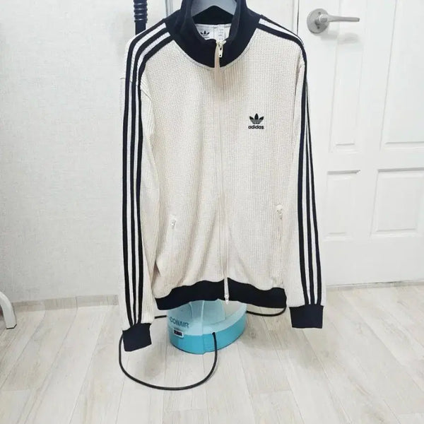 [BUNJANG] Adidas Wonder White Double Zipper Track Top Jersey / (100)L 초대장급 아디다스 와플 2중지퍼 [원더화이트] 트랙탑져지