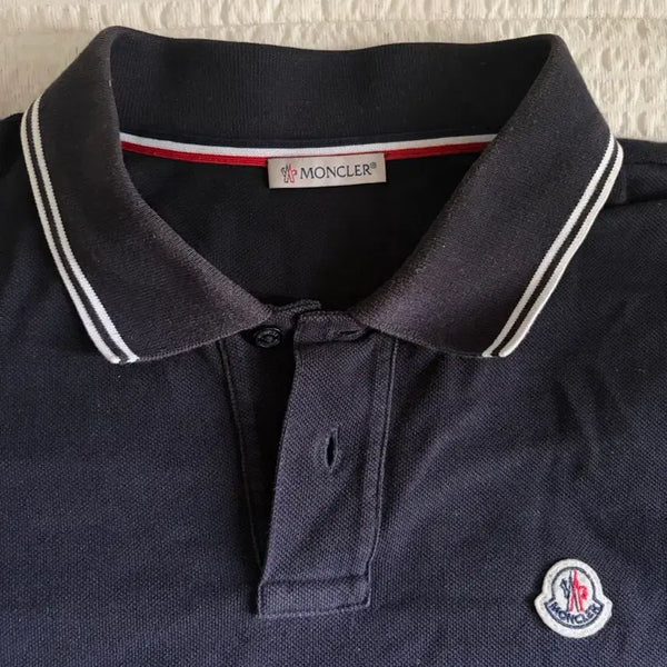 [BUNJANG] Moncler Men's Short Sleeve Polo Shirt Navy M / S급 몽클레어 몽클레어 반팔 카라티 남성