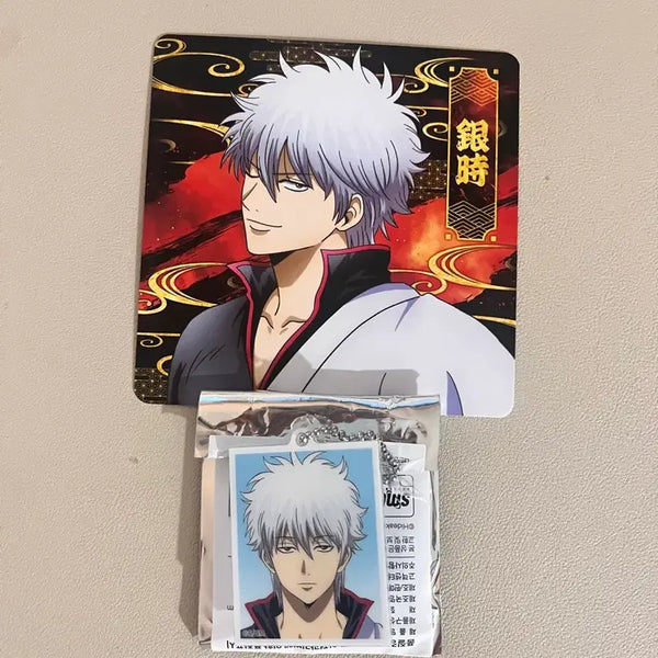 [BUNJANG] Gintama Gintoki Photo Keyring and Coaster Bundle / 은혼 요시와라 팝업 긴토키 증명사진 키링 특전 코스터 일괄