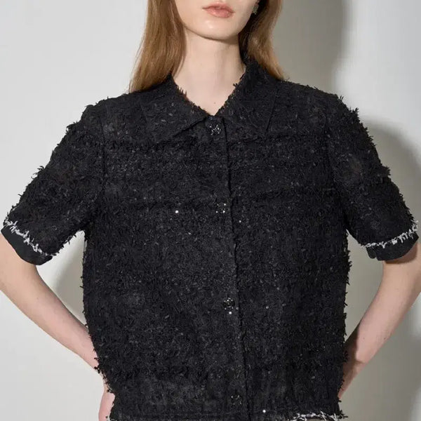 [BUNJANG] Lanvin Collection Sequence Half Tweed Jacket / 랑방컬렉션 시퀀 하프 트위드 자켓 한섬