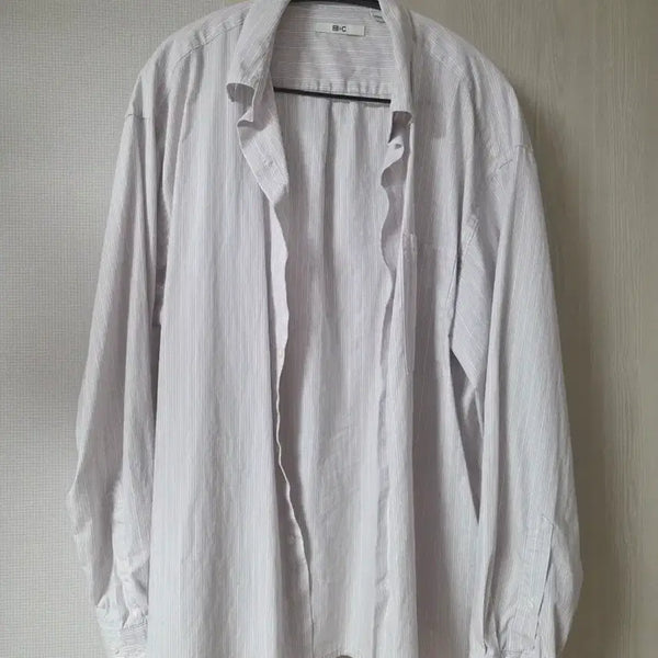 [BUNJANG] Uniqlo C Stripe Shirt L Lilac / 유니클로C 스트라이프 셔츠 L