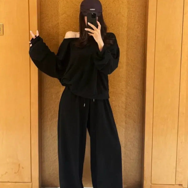 [BUNJANG] Ennuell Askin Oversized Fit Set Sweatshirt Set / 엔뉴엘 아스킨 훌렁핏 세트 맨투맨 세트