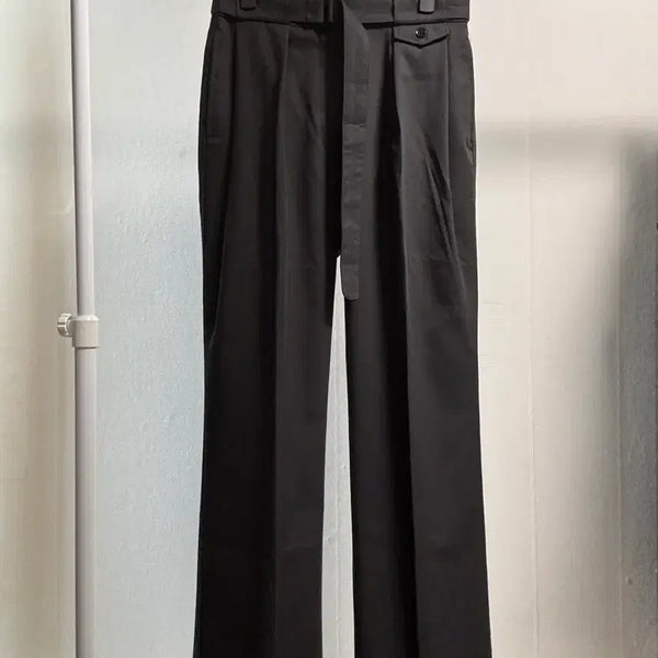 [BUNJANG] INSILENCE Double Pleats Belted Wool Slacks (Charcoal) / 새상품) 인사일런스 더블 플리츠 벨티드 울 슬랙스 (차콜)