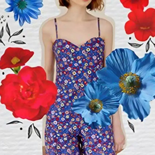 [BUNJANG] AND YOU Floral Bustier Wide Jumpsuit / AND YOU 앤유 플로럴 뷔스티에 와이드 점프수트