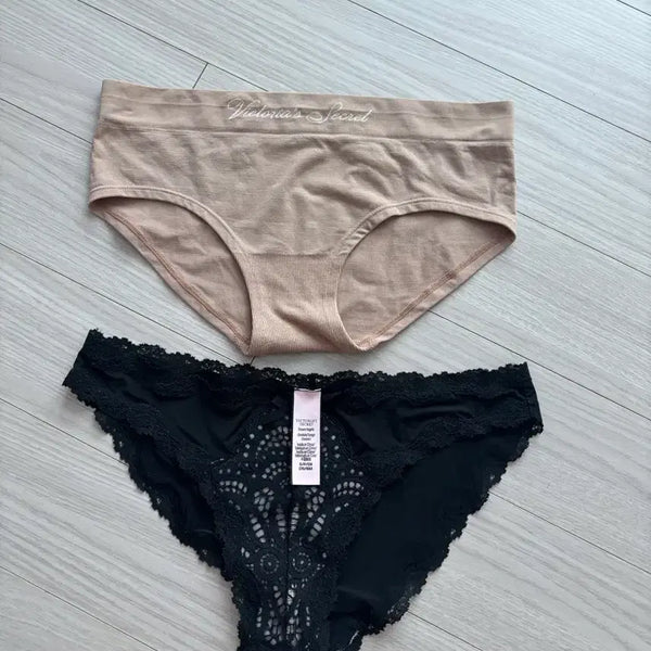 [BUNJANG] Victoria's Secret Panty Set - Beige M & Black Lace S / 새거 정품 빅토리아 시크릿 팬티 3종모두
