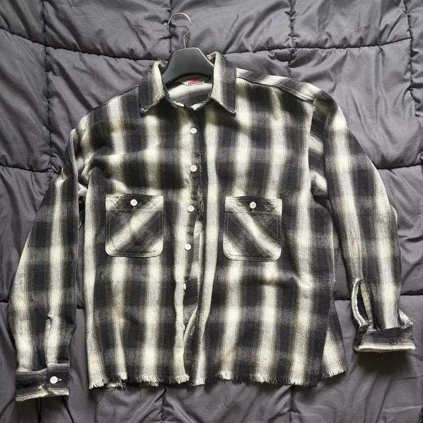 [BUNJANG] Saint Michael 23AW Flannel Shirt White S / 세인트미카엘 23aw 플란넬 셔츠 화이트 S 사이즈