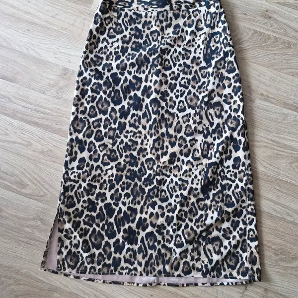 [BUNJANG] OR Collection Leopard Pattern Midi Skirt - Size S / 오르 레오파드 패턴 스커트 s