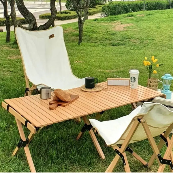 [BUNJANG] Wood Roll Camping Table 1200x600 / 우드 롤 캠핑 테이블 1200x600