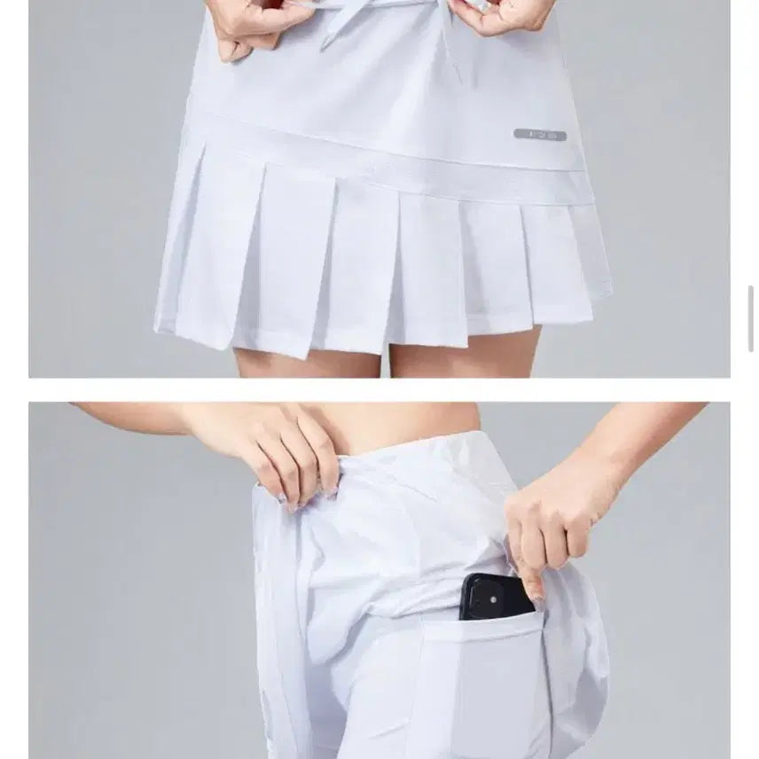 [BUNJANG] Women's Athletic Skirt with Inner Shorts (White/Navy/Black) / 골프 테니스 배드민턴 스커트 (속바지내장) 새상품 (화이트/네이비/블랙)