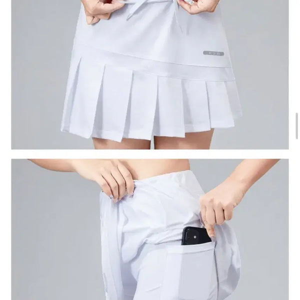 [BUNJANG] Women's Athletic Skirt with Inner Shorts (White/Navy/Black) / 골프 테니스 배드민턴 스커트 (속바지내장) 새상품 (화이트/네이비/블랙)