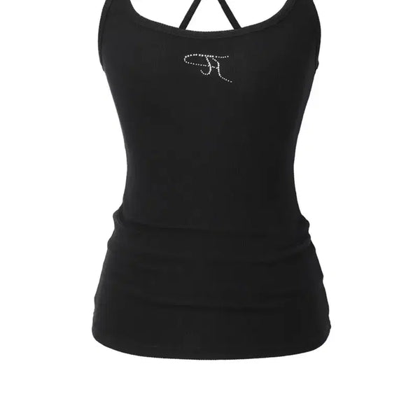 [BUNJANG] 3Times Jewel Cross Back Tank Top / 쓰리타임즈  Jewel cross back tank top