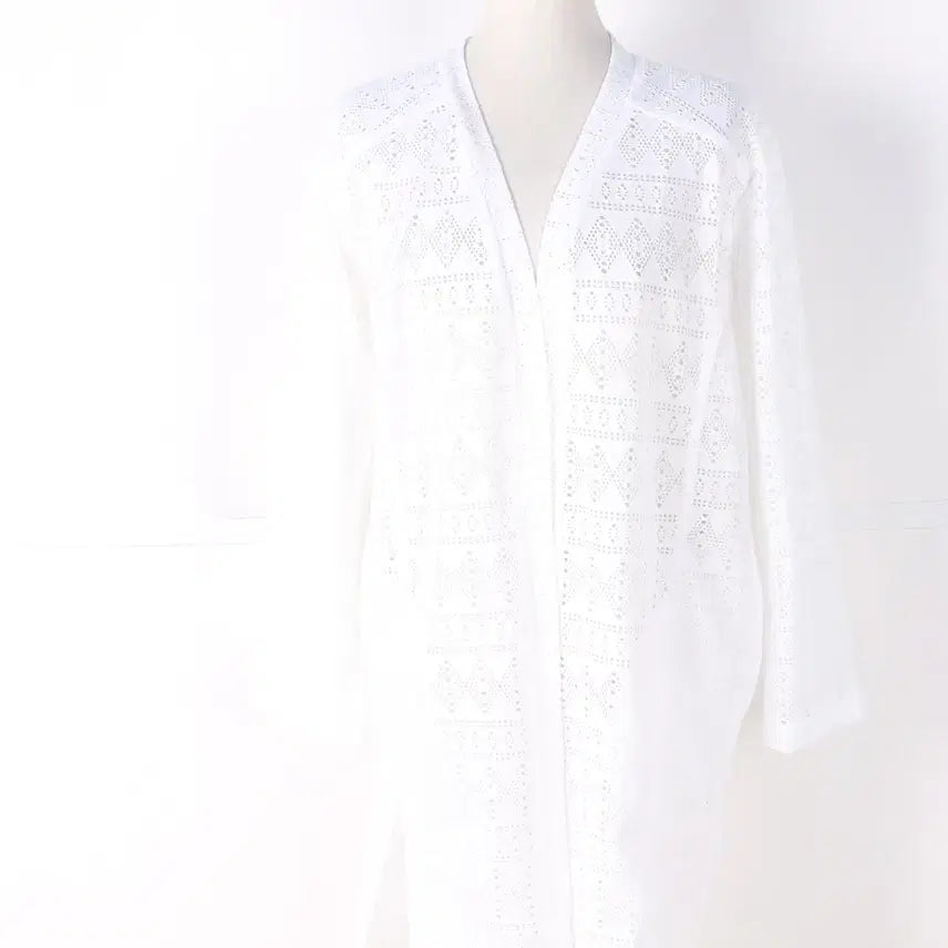 [BUNJANG] NafNaf Women's Long Mesh Cardigan White / 나프나프 여성 롱 망사 가디건 85 55