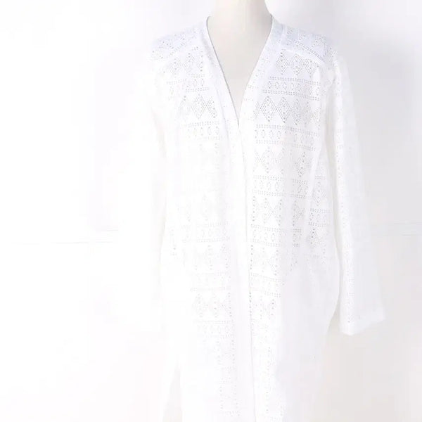 [BUNJANG] NafNaf Women's Long Mesh Cardigan White / 나프나프 여성 롱 망사 가디건 85 55